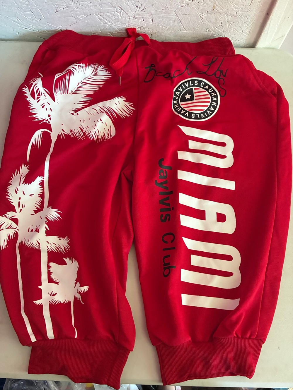 Kids' Red Miami Graphic Sweatpants